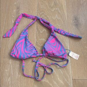 Xhilaration Pink and Blue Bikini Top
